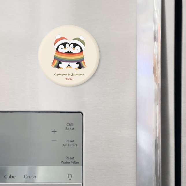 Benutzerdefinierte Cozy Pride Pinguine Weihnachten Magnet (In Situ (Kühlschrank))