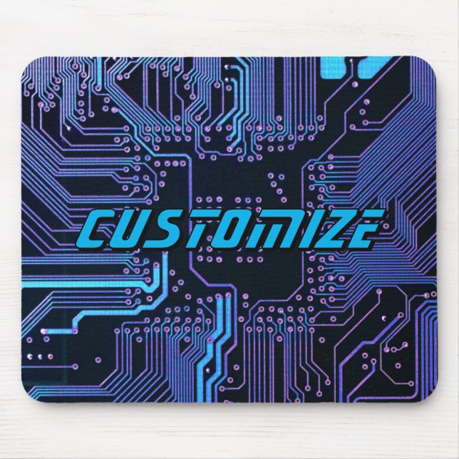 Benutzerdefinierte Cyber-Blau-PCB-Schaltplatine Te Mousepad (Vorne)