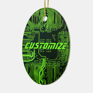 Benutzerdefinierte Cyber-Grün-PCB-Leiterplatte Tec Keramik Ornament