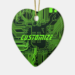 Benutzerdefinierte Cyber-Grün-PCB-Leiterplatte Tec Keramik Ornament