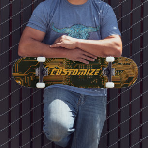 Benutzerdefinierte Cyber Orange PCB Leiterplatte T Skateboard