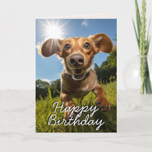 Benutzerdefinierte Dackel Happy Birthday Card Dankeskarte