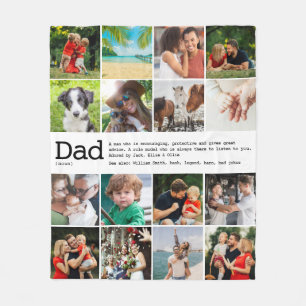 Benutzerdefinierte Dad-Definition Foto-Collage Fleecedecke