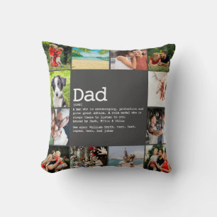 Benutzerdefinierte Dad-Definition Foto-Collage Gra Kissen