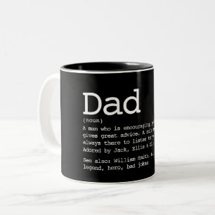 Benutzerdefinierte Dad-Definition Schwarz-Weiß Zweifarbige Tasse