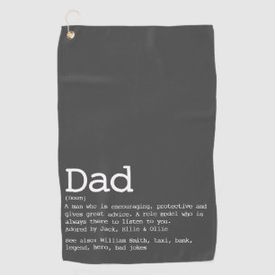 Benutzerdefinierte Dad-Definition Vatertag Grau Golfhandtuch