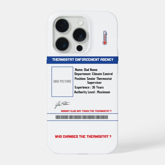 Benutzerdefinierte Dad-Thermostat-Behörde-Handyhül iPhone Hülle (Rückseite)