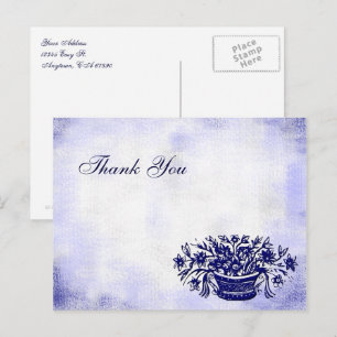 Benutzerdefinierte Dankeschön-Blumen-Faux-Canvas-P Postkarte