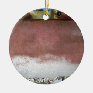 benutzerdefinierte Deluxe rosa und weiß Keramikornament