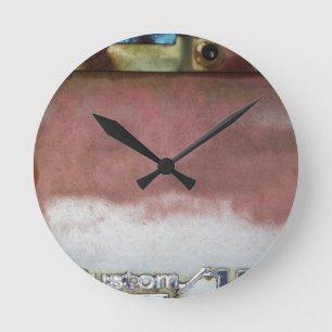 benutzerdefinierte Deluxe rosa und weiß Runde Wanduhr