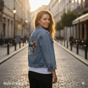 Benutzerdefinierte Denim-Jacke mit Ihrem Bild oder Jeansjacke