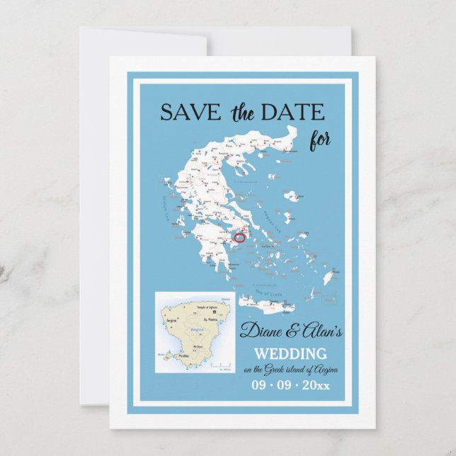 Benutzerdefinierte Destination Save the Date Ankün (Vorderseite)