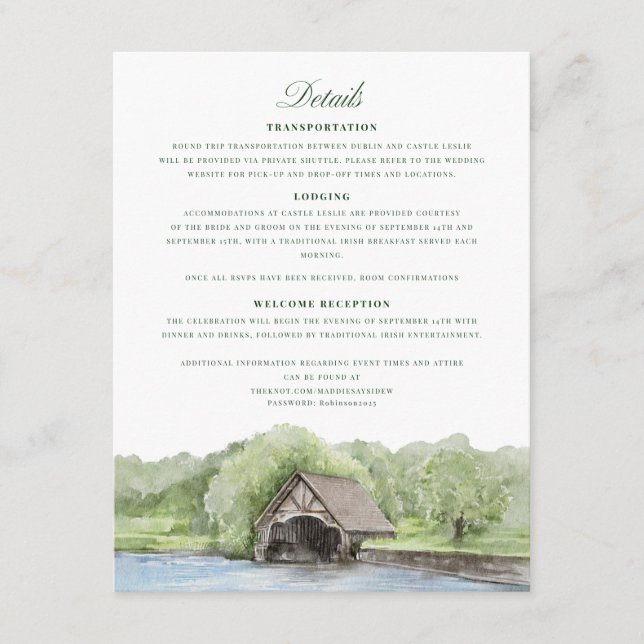 Benutzerdefinierte Details Begleitkarte (Vorderseite)