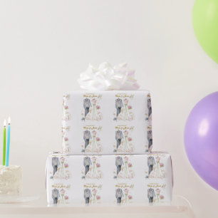 Benutzerdefinierte Details Braut & Bräutigam Herzl Geschenkpapier