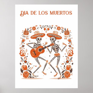 Benutzerdefinierte Día de los Muertos Mariachi-Ske Poster