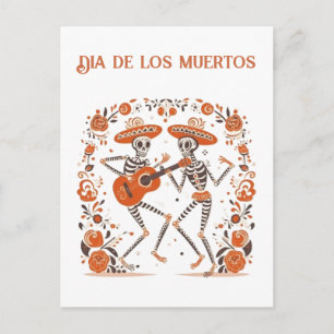 Benutzerdefinierte Día de los Muertos Mariachi-Ske Postkarte
