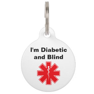 Benutzerdefinierte Diabetiker-Blind-Hund-Katze-War Haustiermarke