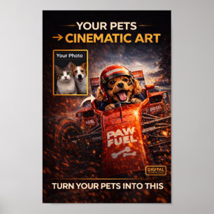 Benutzerdefinierte digitale Porträtkunst für Haust Poster