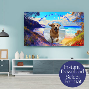 Benutzerdefinierte Digitale Strand Happy Place TV  Poster
