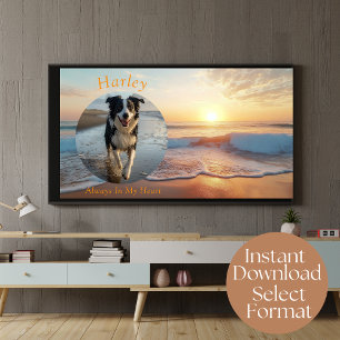 Benutzerdefinierte digitale Strandhaustier-Gedenk- Poster