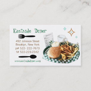 Benutzerdefinierte Diner-, Deli- oder Cafe-Visiten Visitenkarte