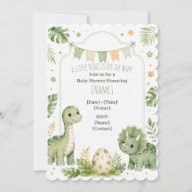 Benutzerdefinierte Dino-Baby-Shower-Einladung Süße