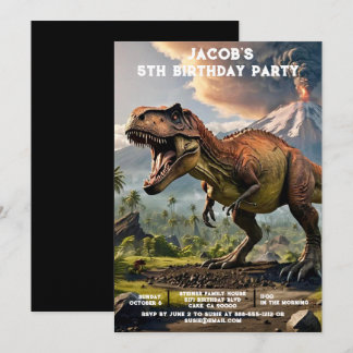 Benutzerdefinierte Dinosaurier-Geburtstagseinladun Einladung