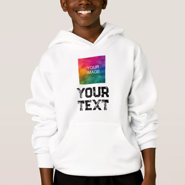 Benutzerdefinierte Distrestierte Textbildvorlage K Hoodie (Vorderseite)