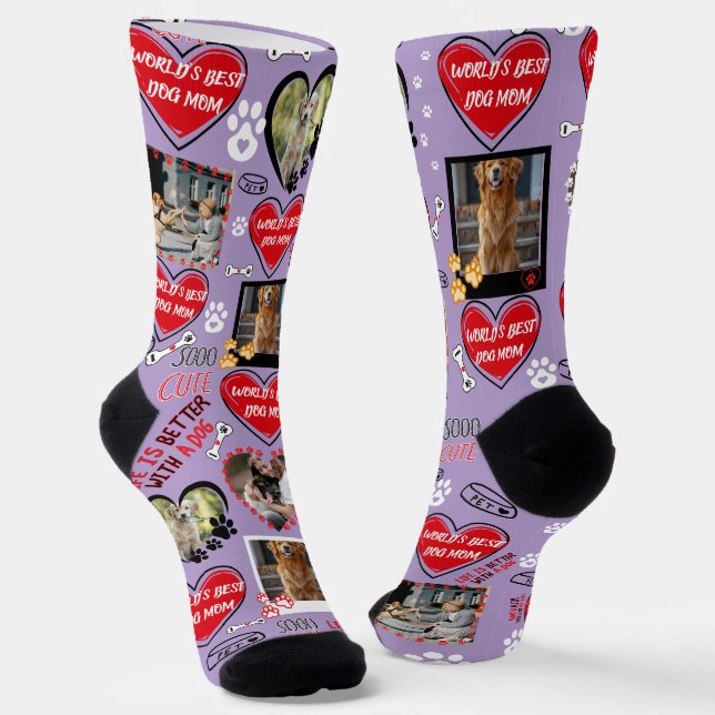 Benutzerdefinierte Dog-Gesichtssocken, Personalisi Socken (Gewinkelt)