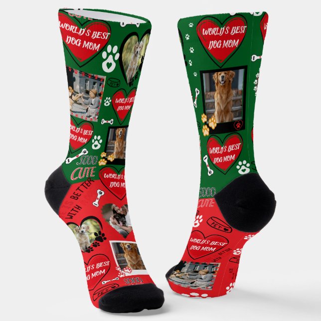 Benutzerdefinierte Dog-Gesichtssocken, Personalisi Socken (Gewinkelt)