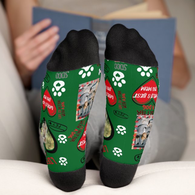 Benutzerdefinierte Dog-Gesichtssocken, Personalisi Socken (Unterseite)