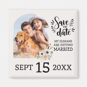 Benutzerdefinierte Dog Pet Foto Blumenhochzeit Spe Magnet