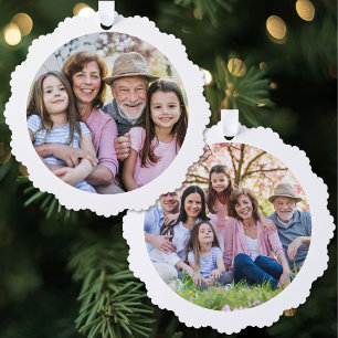 Benutzerdefinierte doppelseitige Familie mit zwei Ornament Karte
