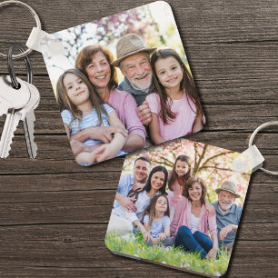Benutzerdefinierte doppelseitige Familien-Foto-Sch Schlüsselanhänger