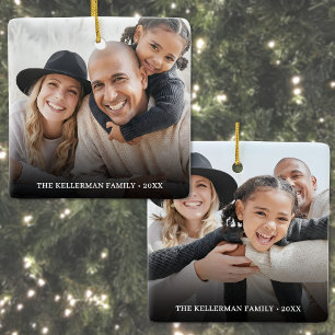 Benutzerdefinierte doppelseitige Familien-Weihnach Keramikornament