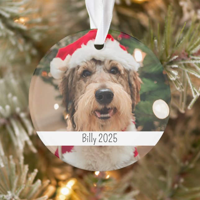 Benutzerdefinierte doppelseitige Hunde-Weihnachten Ornament (Baum)