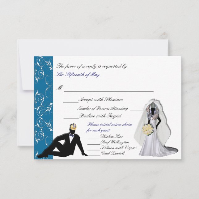 Benutzerdefinierte Drag Imperials Hochzeitsraster  RSVP Karte (Vorderseite)