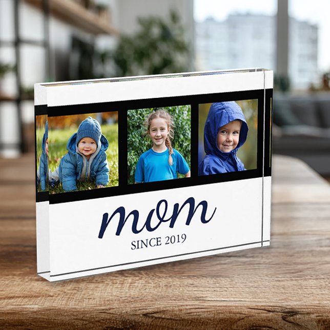 Benutzerdefinierte Drei-Foto-Mutter Fotoblock (Custom Three Photo Display for Mom)
