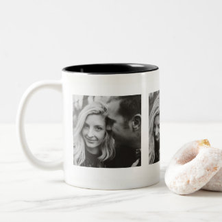 Benutzerdefinierte drei Fotos Personalisiert Zweifarbige Tasse