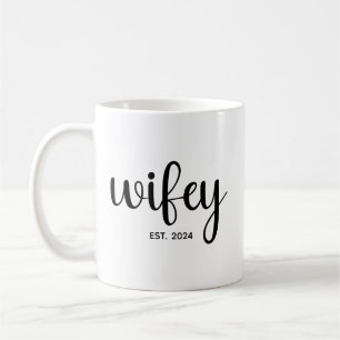 Benutzerdefinierte Ehefrau EST Jahr Paar Hochzeits Kaffeetasse
