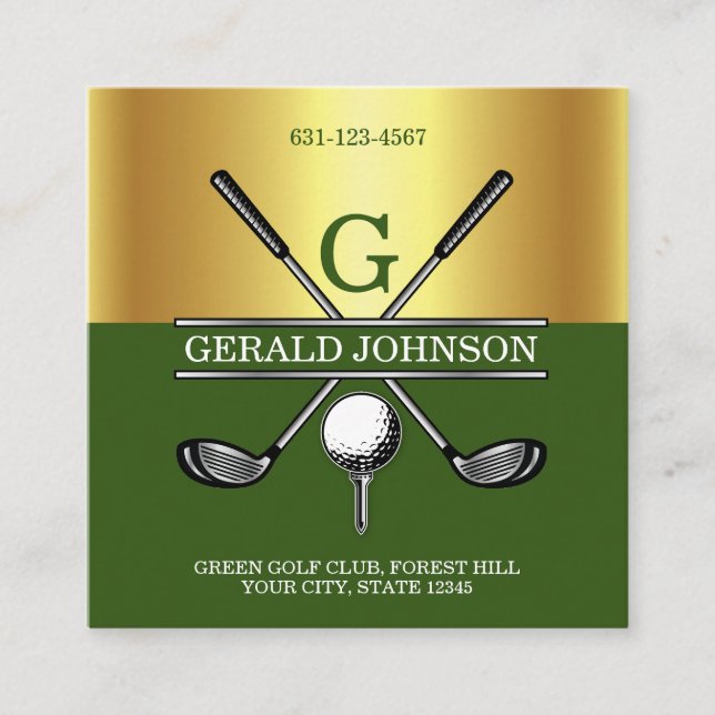 Benutzerdefinierte einfache elegante Gold Gradient Quadratische Visitenkarte (Vorderseite)