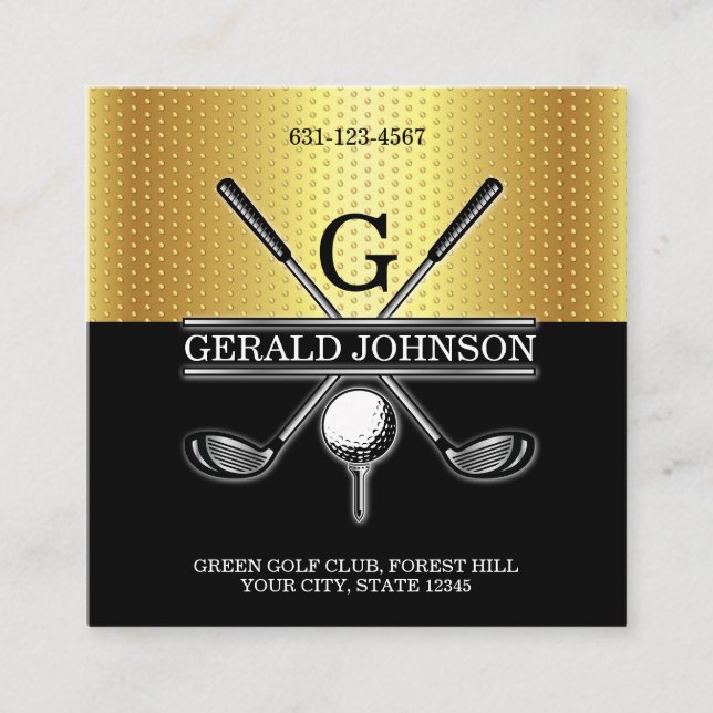 Benutzerdefinierte einfache elegante Gold Gradient Quadratische Visitenkarte (Vorderseite)