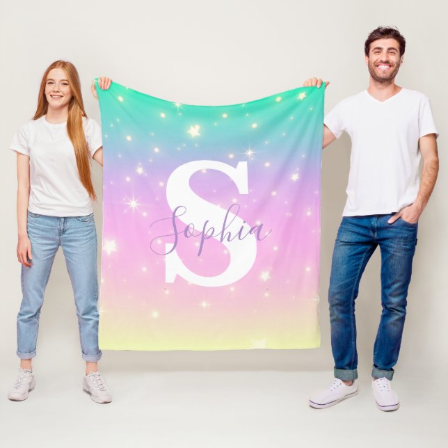 Benutzerdefinierte Einhorn-Zauber-Decke Fleecedecke (Beispiel)