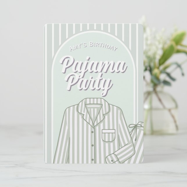 Benutzerdefinierte Einladung - Mädchen-Pyjama-Schl (Stehend Vorderseite)