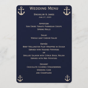 Benutzerdefinierte Einladungen zum Hochzeitsmenü d