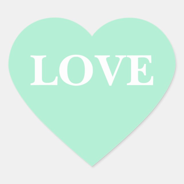 Benutzerdefinierte Einladungs-Lichtminze Herz-Aufkleber (Vorderseite)