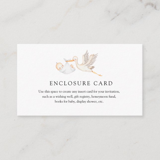 Benutzerdefinierte Einschließkarte für Weißstorch Begleitkarte (Vorderseite)