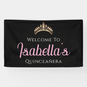 Benutzerdefinierte elegante 15. Geburtstags-Quince Banner