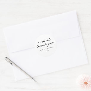 Benutzerdefinierte Elegante Dankeschön Hochzeit Runder Aufkleber