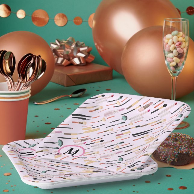 Benutzerdefinierte elegante Glittering Beauty Make Pappteller (Multi)